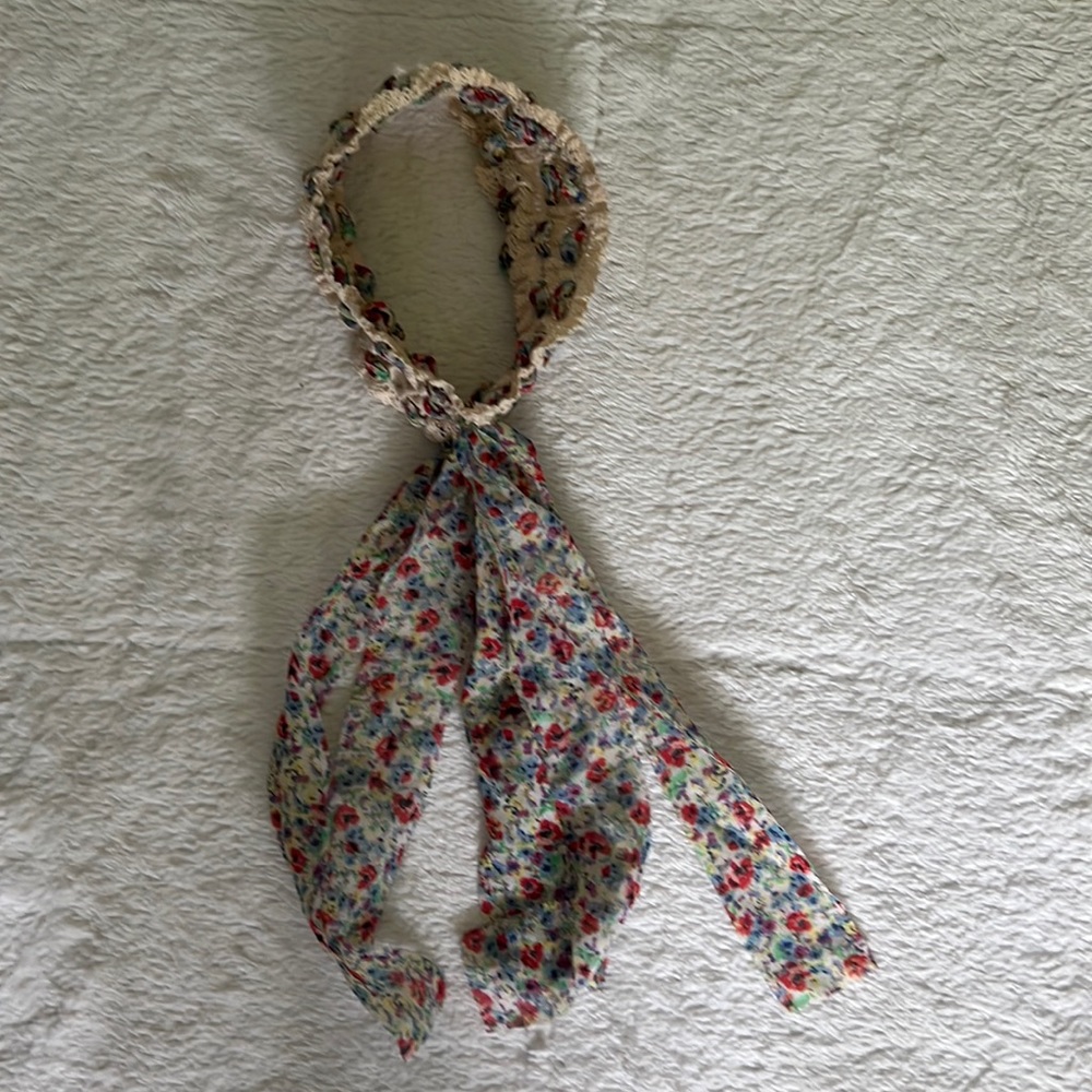 Tan and multi colored headband